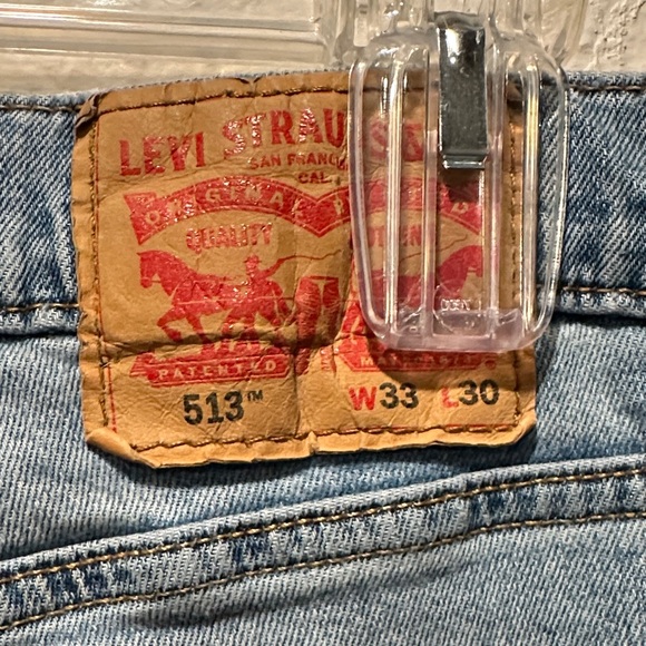 Levi’s 513 Slim Straight Jeans Men's 31x30 Classic Wash Denim Staple - Picture 9 of 16